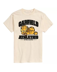 Мужская футболка с принтом спящего Гарфилда, бежевый Licensed character