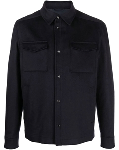 Куртка-рубашка из необработанной шерсти, синий Herno