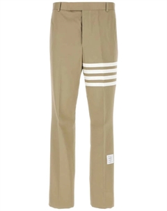 Брюки-чиносы без швов с полосками в 4 полосы из хлопкового твила, нейтральный Thom browne