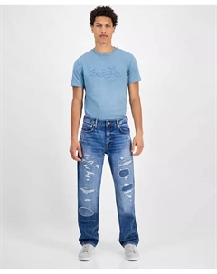 Мужские рваные джинсы Mason Rip and Repair с эффектом поношенности, синий Guess