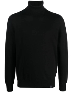 Джемпер из вирджинской шерсти с высоким воротником, черный Fay