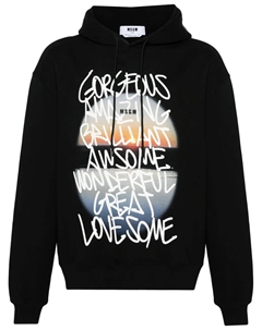 Худи с графичным принтом, черный Msgm