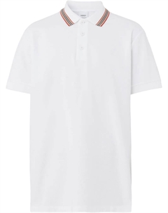 Рубашка поло с отделкой Icon Stripe, белый Burberry