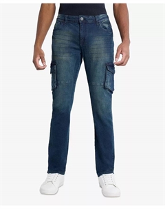 Мужские узкие джинсы-карго с эффектом стрейч, синий Xray