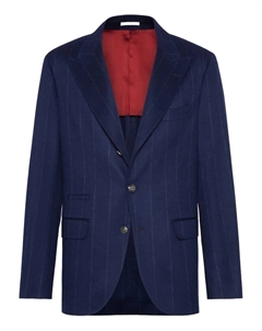 Блейзер в полоску, синий Brunello cucinelli
