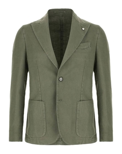 Однобортный пиджак с узором в елочку, зеленый L.b.m. 1911