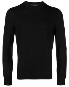 Свитер из вирджинской шерсти с круглым вырезом, черный Fay