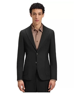 Мужской эластичный приталенный блейзер для машинной стирки, черный Hugo boss