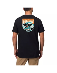 Мужская узкая футболка с графическим принтом, черный Reef