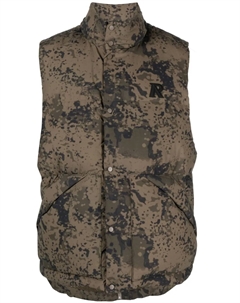 Дутый жилет с камуфляжным принтом, коричневый Represent