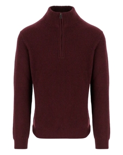 Ребристый свитер с застежкой-молнией на половину длины, красный Woolrich