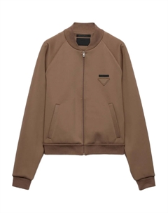 Куртка-бомбер с нашивкой-логотипом, коричневый Prada