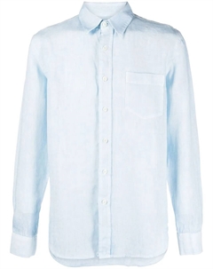 Льняная рубашка на пуговицах, синий 120% lino