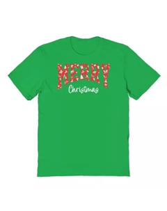 Мужская футболка с новогодним принтом "Merry Christmas", цвет irish green Licensed character