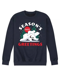 Мужской свитшот Coca-Cola с новогодними белыми медведями, синий Licensed character