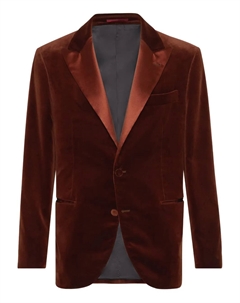 Пиджак из смесового шелка, коричневый Brunello cucinelli