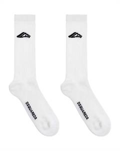Носки с ребристым логотипом, белый Dsquared2