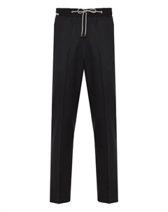 Брюки с завязками на манжетах, черный Corneliani