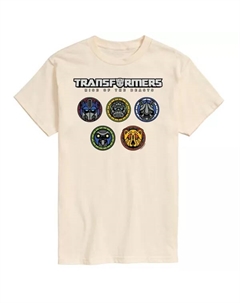 Мужская футболка с логотипом Трансформеров и значками, бежевый Licensed character
