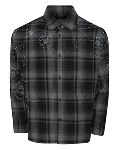 Клетчатая рубашка со стразами, черный Nahmias