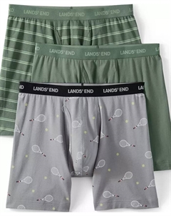 Мужские удобные трикотажные боксеры 3 шт, зеленый Lands' end