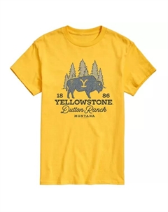 Футболка мужская Yellowstone с принтом "Ранчо Даттон" и изображением бизона, желтый Licensed character