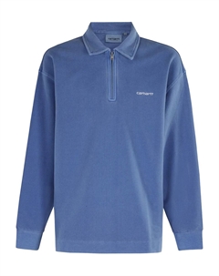 Рубашка-поло с застежкой-молнией на половину длины, синий Carhartt wip