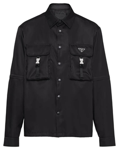 Рубашка Re-Nylon с логотипом, черный Prada