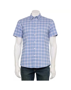 Мужская адаптивная рубашка с коротким рукавом для активного образа жизни, цвет prep plaid purple Sonoma goods for life