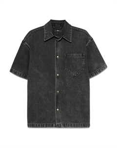 Джинсовая рубашка с короткими рукавами, черный 7 for all mankind