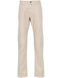 Зауженные брюки с узором в елочку, нейтральный Jacob cohen