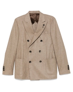 Пиджак в клетку Prince of Wales, коричневый Lardini