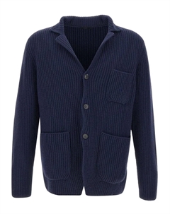 Шерстяной кардиган с накладными карманами, серый Fay