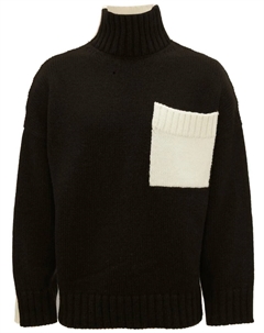 Джемпер с высоким воротником и вышитым логотипом, черный Jw anderson