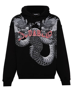 Худи с принтом, черный Dsquared2