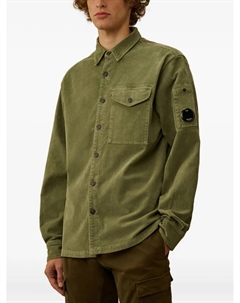 Вельветовая рубашка с накладными карманами, зеленый C.p. company