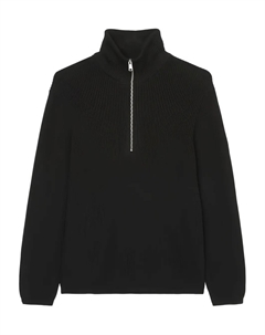 Свитер с воротником на молнии, черный Marc o'polo