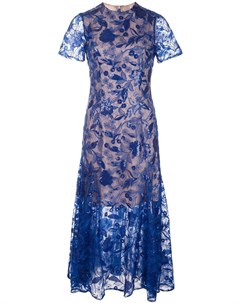 Costarellos кружевное платье с вышивкой пайетками 46 синий Costarellos