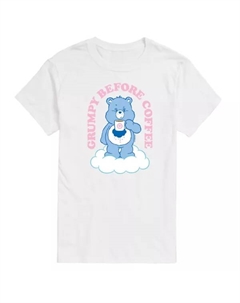 Мужская футболка с рисунком «Медведи заботы перед кофе», белый Licensed character