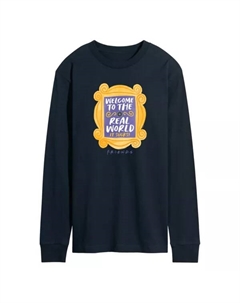 Мужская футболка с длинным рукавом и принтом «Друзья, добро пожаловать в реальный мир», синий Licensed character