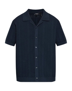 Фактурный кардиган с короткими рукавами, синий Theory