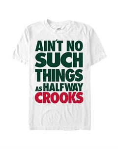 Мужская футболка Crooks and Castle "Нет такого понятия, как полукриминал", белый Licensed character