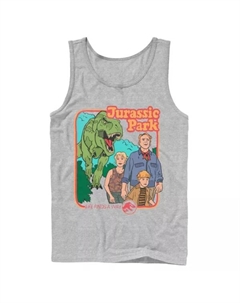 Мужская футболка Vintage Characters Life Finds a Way из "Парка Юрского периода", серый Licensed character