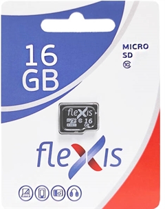 Карта памяти MicroSD 16GB Class10 без адаптера Black (FX16GMSDHC10) Flexis