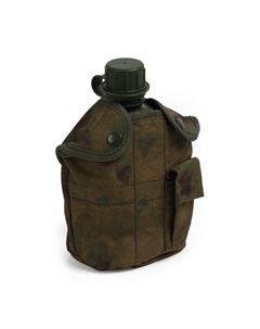 Фляжка армейская походная adventure, 1 л, для воды, с котелком, пластик, зеленая, чехла, мох Nobrand