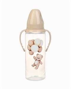 Бутылочка для кормления baby bear 250 мл, цилиндр, бежевый Mum&baby