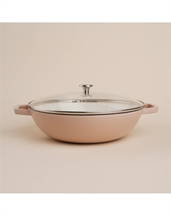 Сковорода-вок sl home, 3.1 л, d=31 см, h=8.5 см, с эмалированным покрытием, индукция, чугун, бежевая Sima-land home