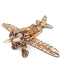 Деревянный конструктор 3D Самолет с мотором Ewa (eco wood art)