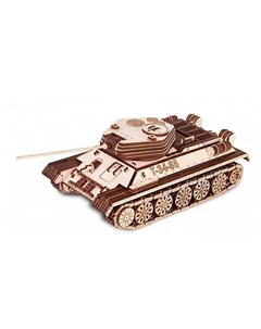 Деревянный конструктор 3D Танк Т-34-85 механический Ewa (eco wood art)