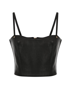 Кожаный топ Balmain